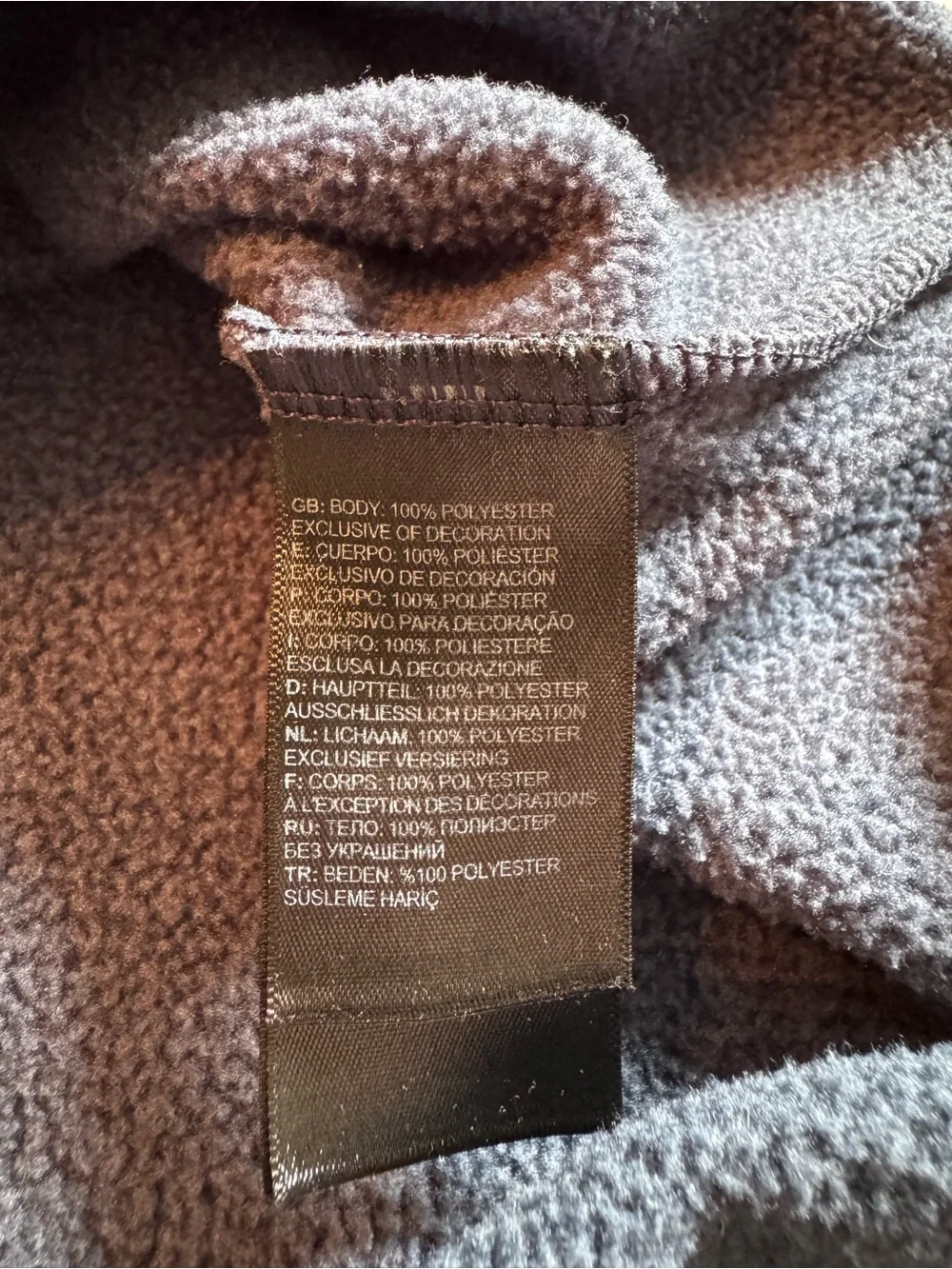 The North Face Dark Blue Textured Quarter-Zip Fleece Jacket